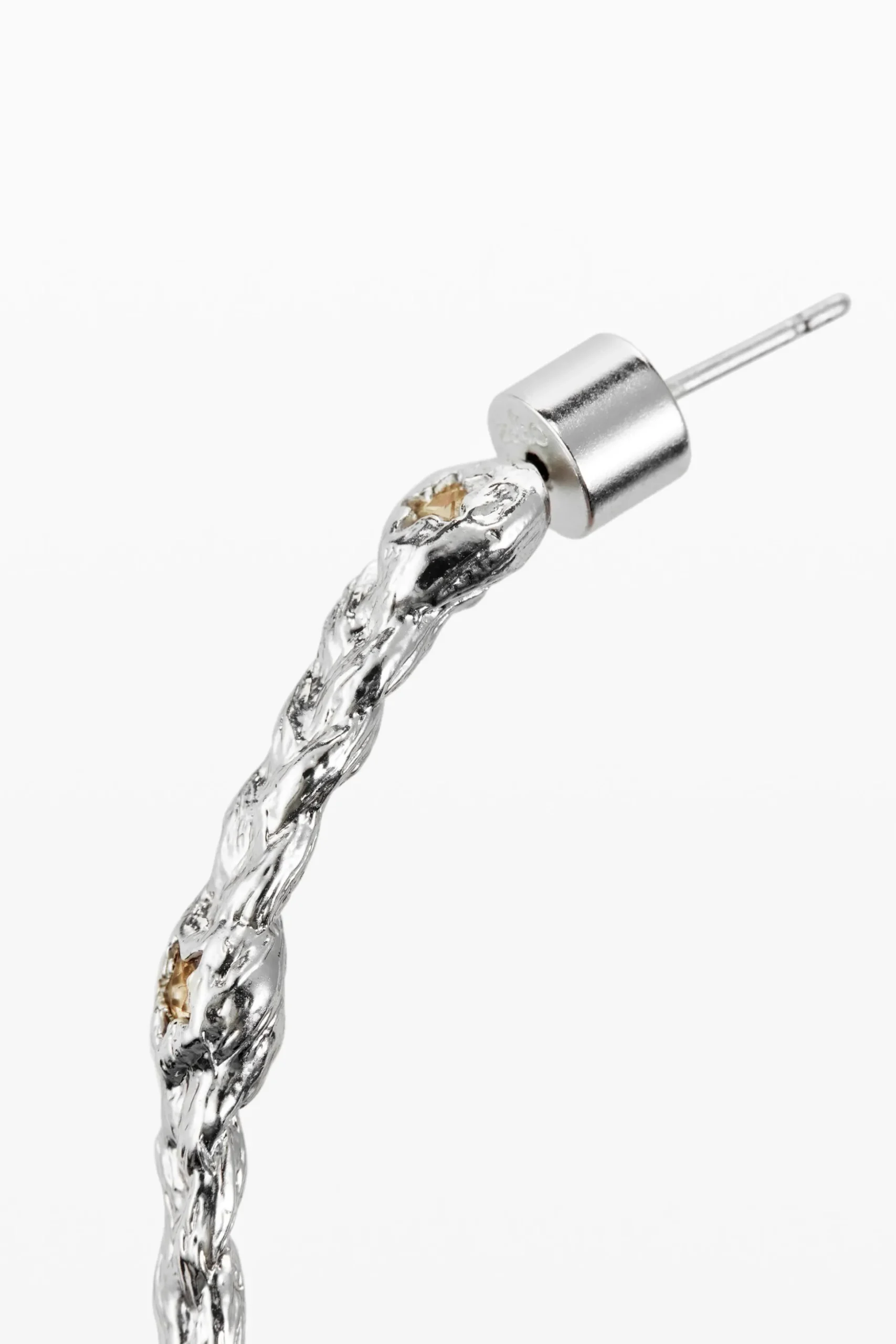 Pendientes de aro trenza baño plata Zalio
