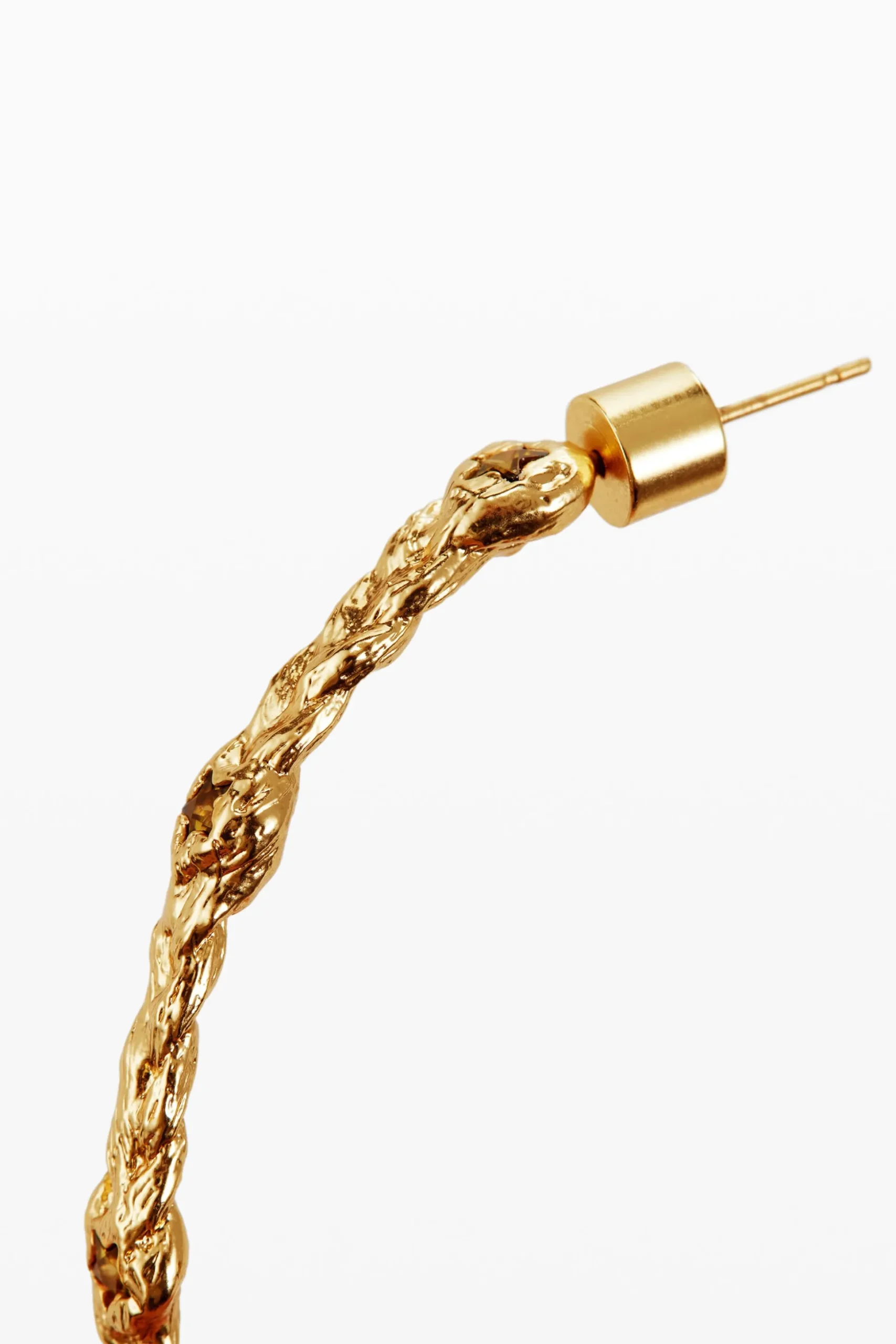 Pendientes de aro trenza baño oro Zalio