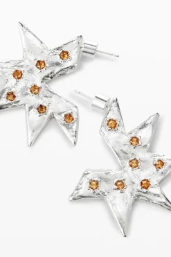 Pendientes en forma de estrella plata Zalio