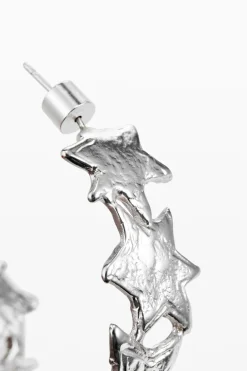 Pendientes espiral estrellas baño plata Zalio