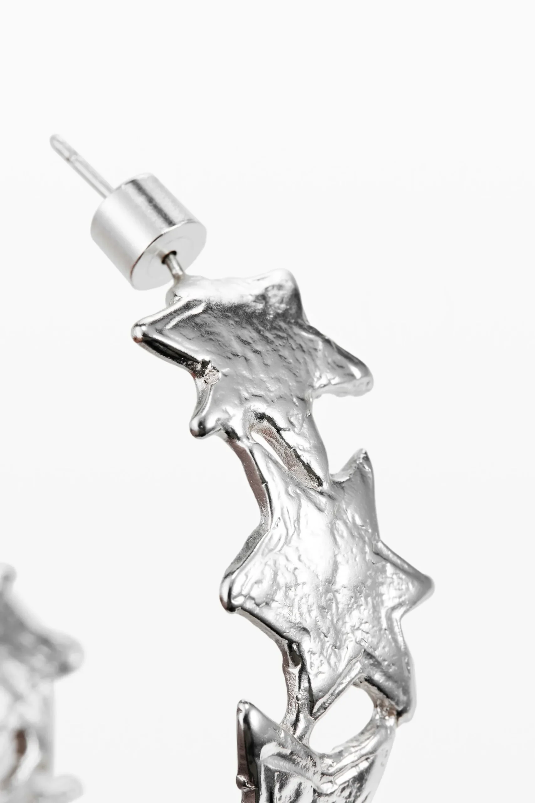 Pendientes espiral estrellas baño plata Zalio