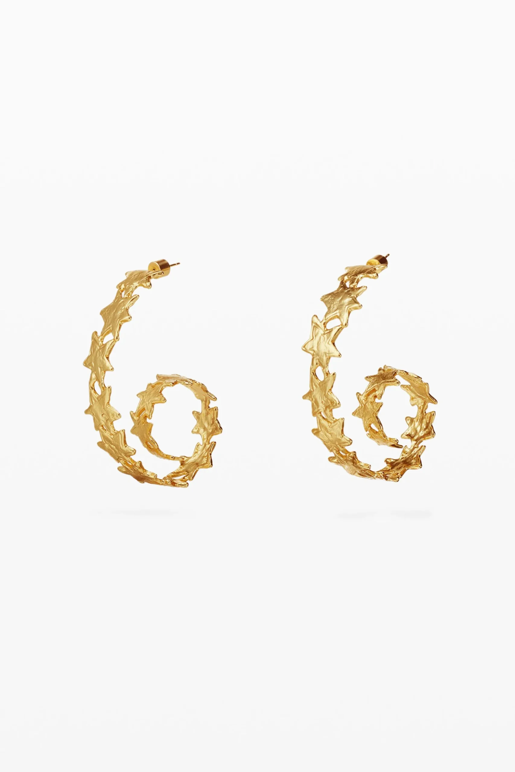 Pendientes espiral estrellas baño oro Zalio