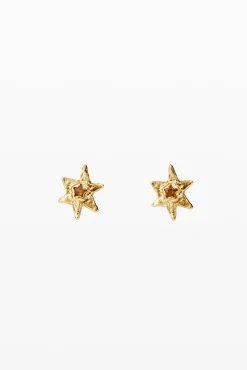 Pendientes estrella baño oro Zalio