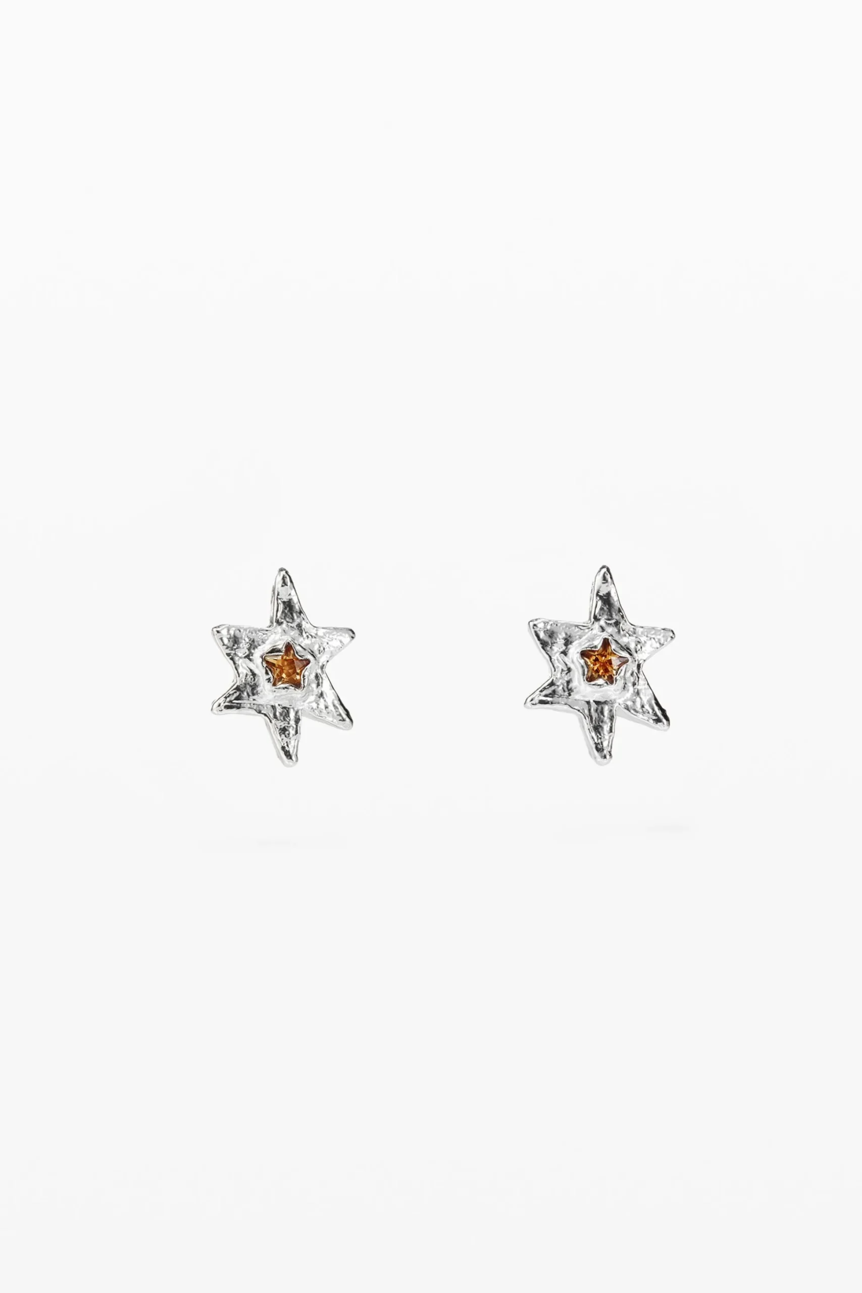 Pendientes estrella baño plata Zalio