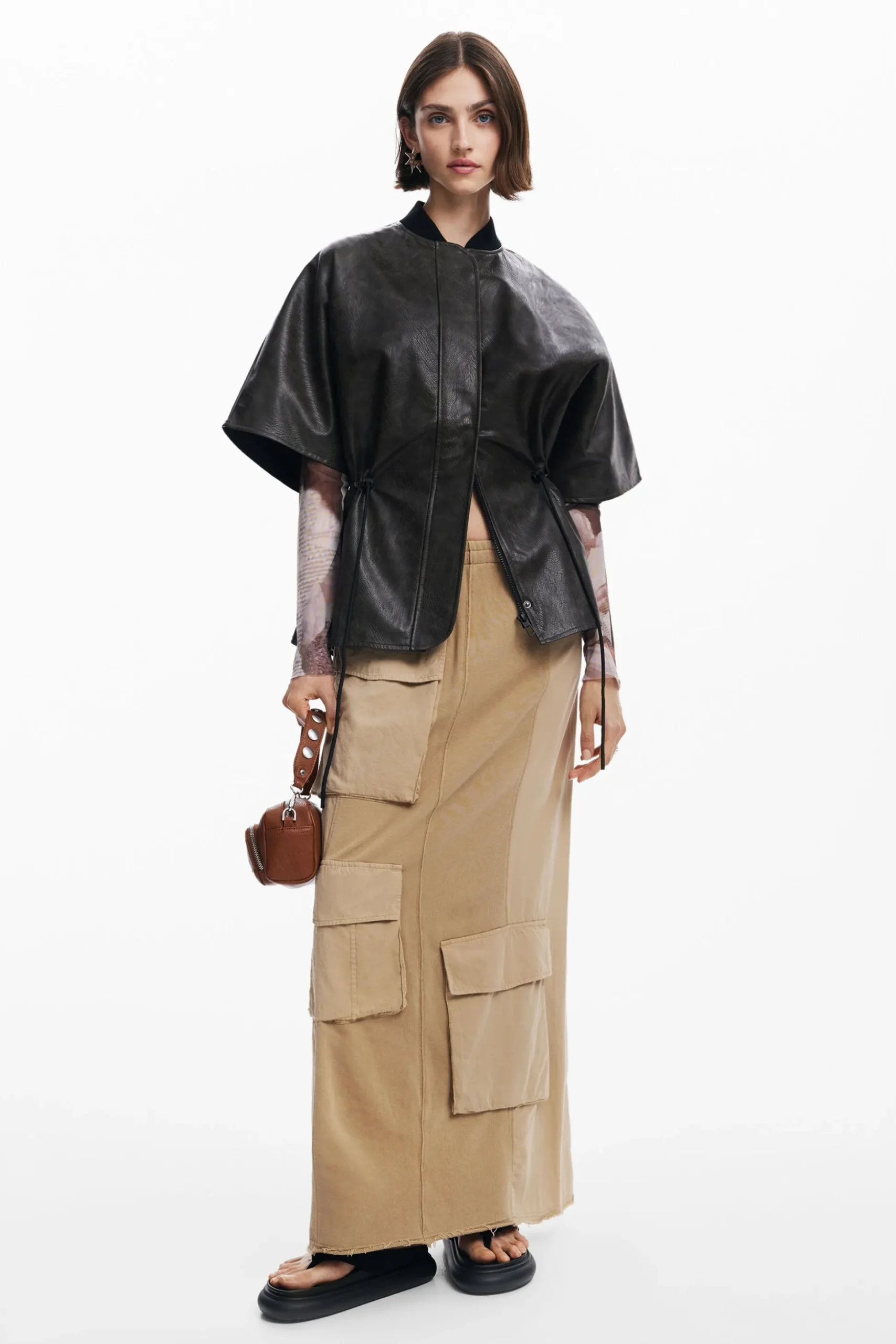 Poncho efecto piel