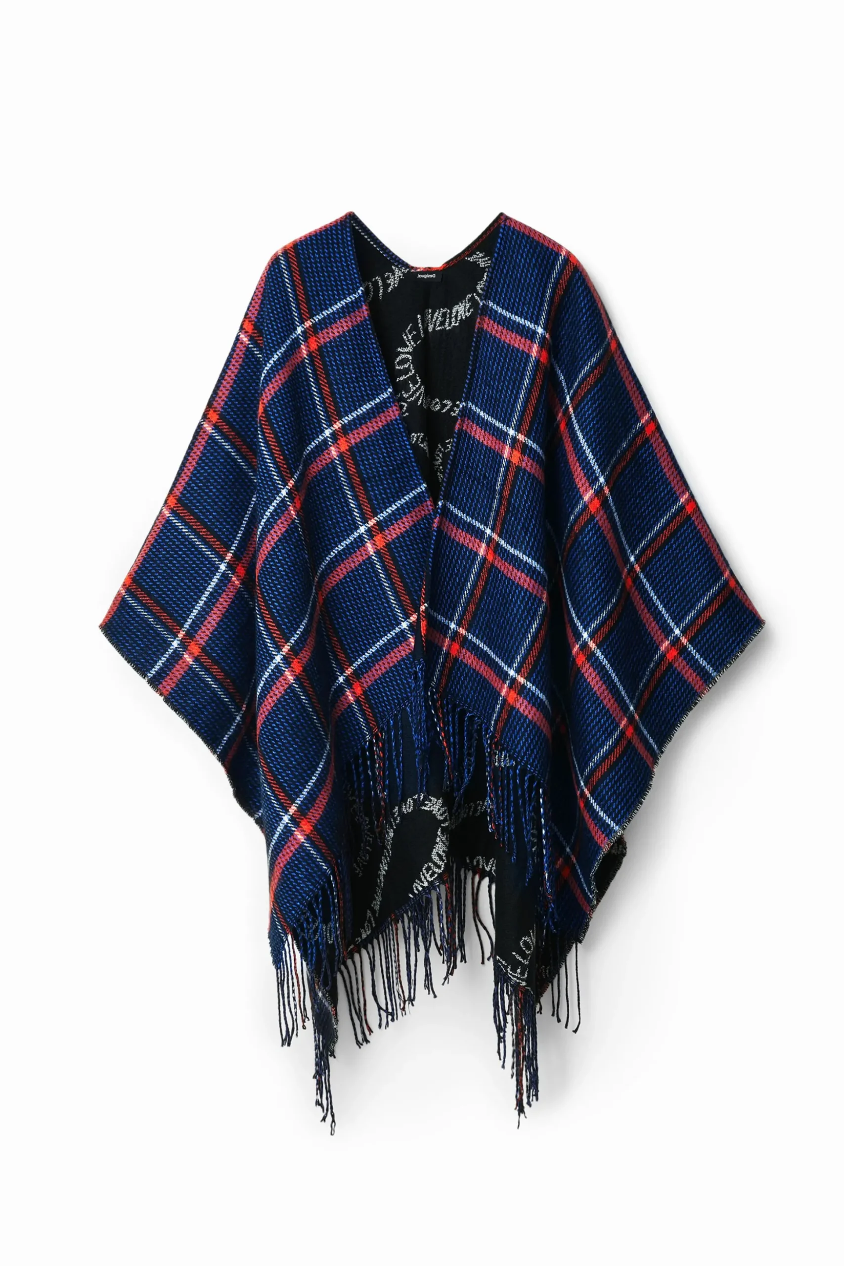 Poncho reversible cuadros