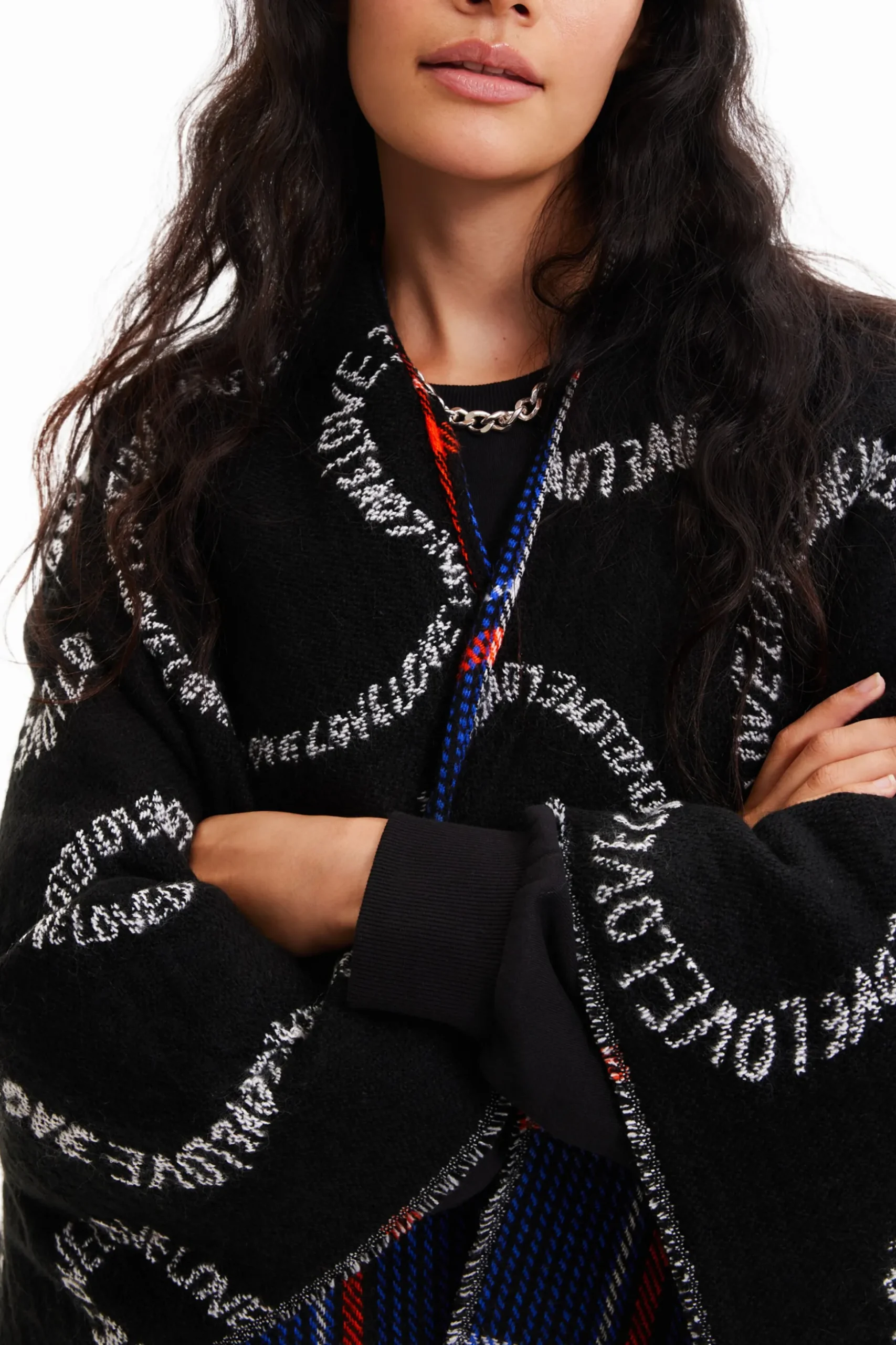 Poncho reversible cuadros