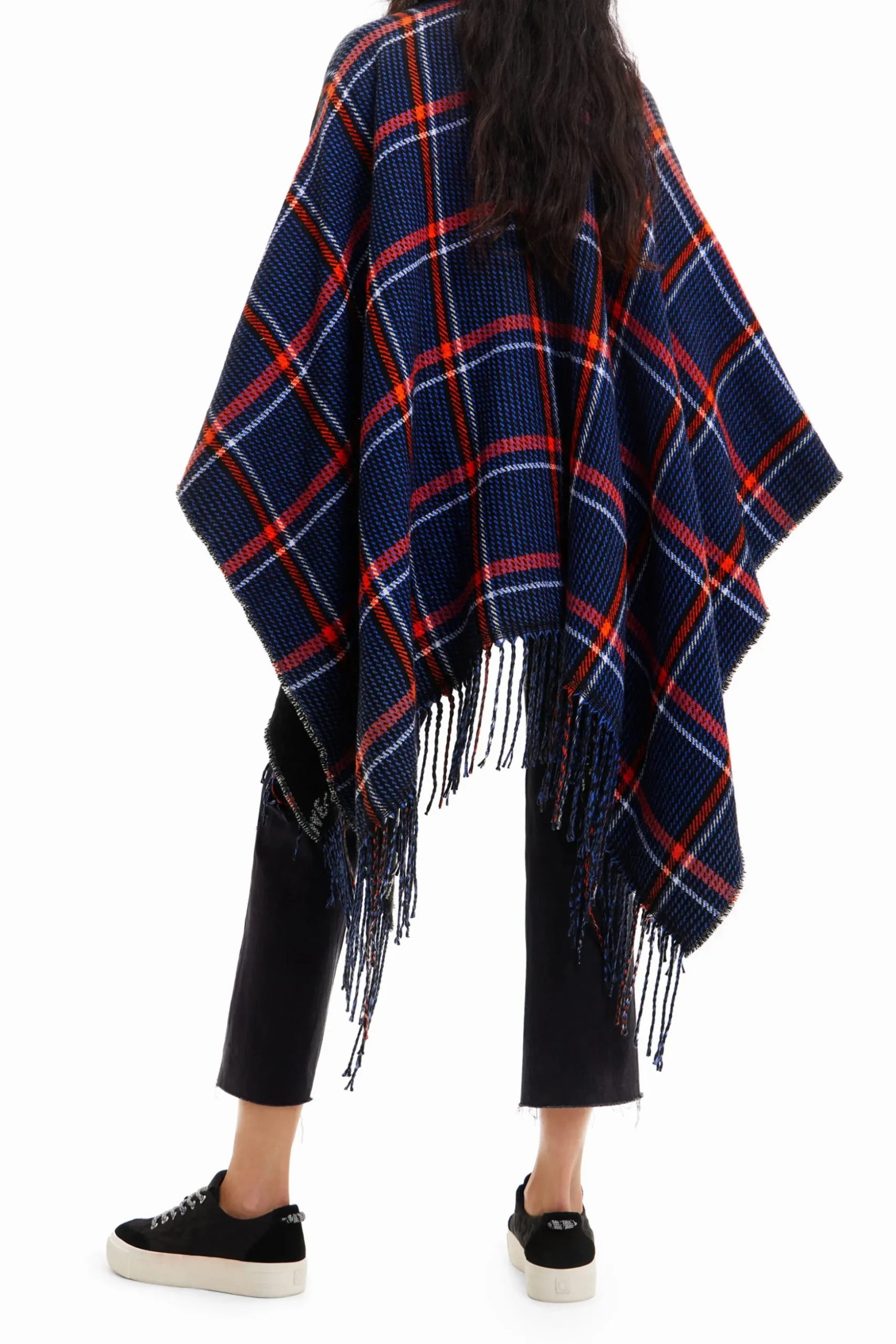 Poncho reversible cuadros