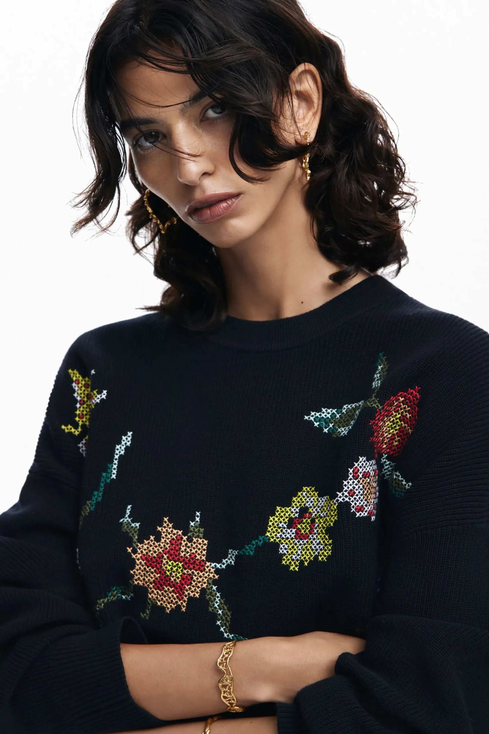Sudadera bordado flores