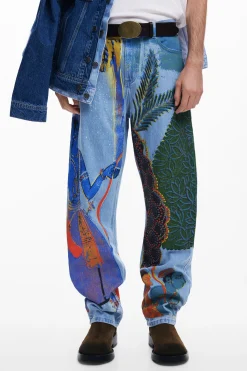 Vaqueros straight estampado India