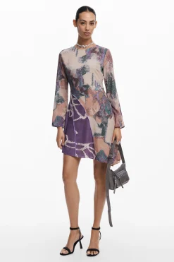 Vestido asimétrico estampada