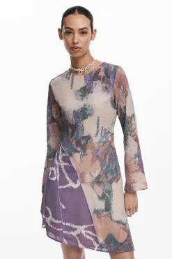 Vestido asimétrico estampada