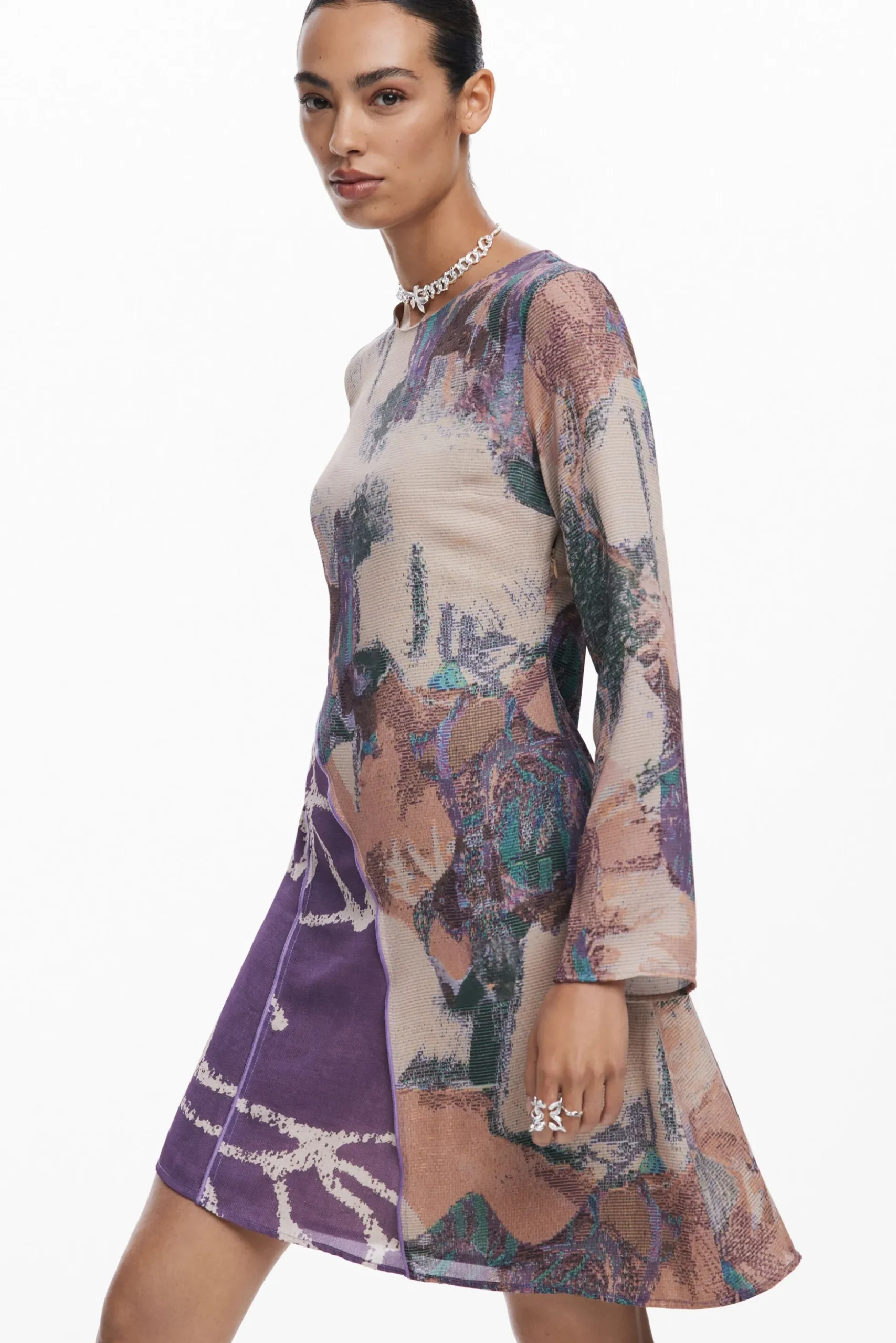Vestido asimétrico estampada