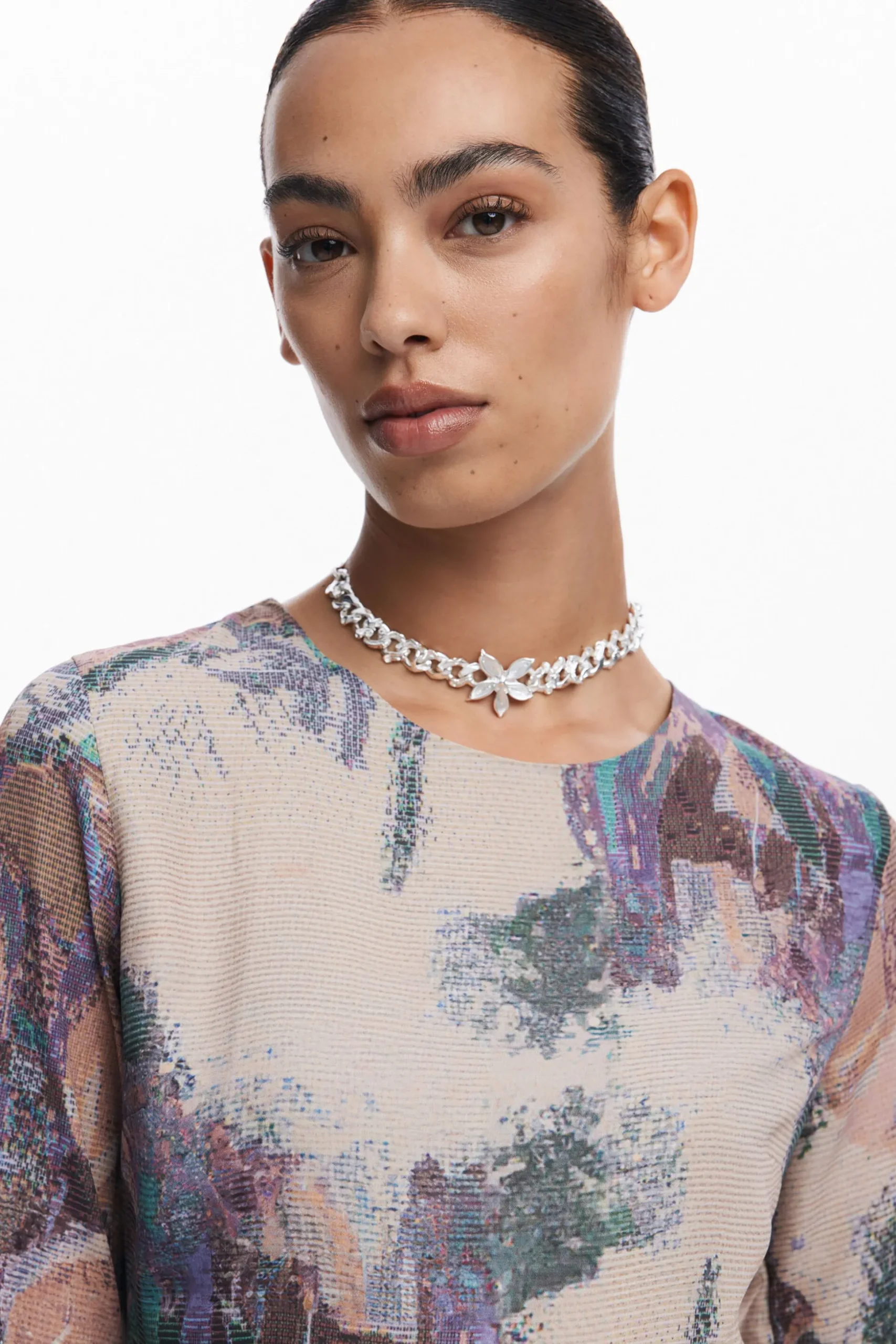 Vestido asimétrico estampada