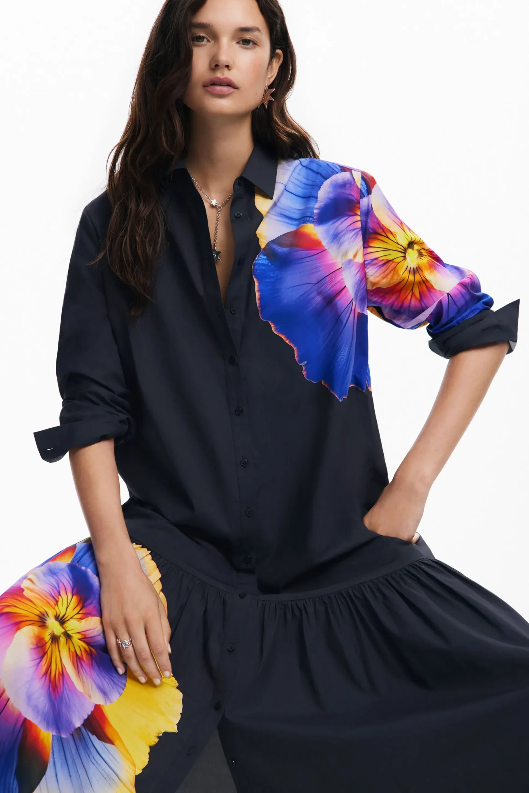 Vestido camisero flores M. Christian Lacroix