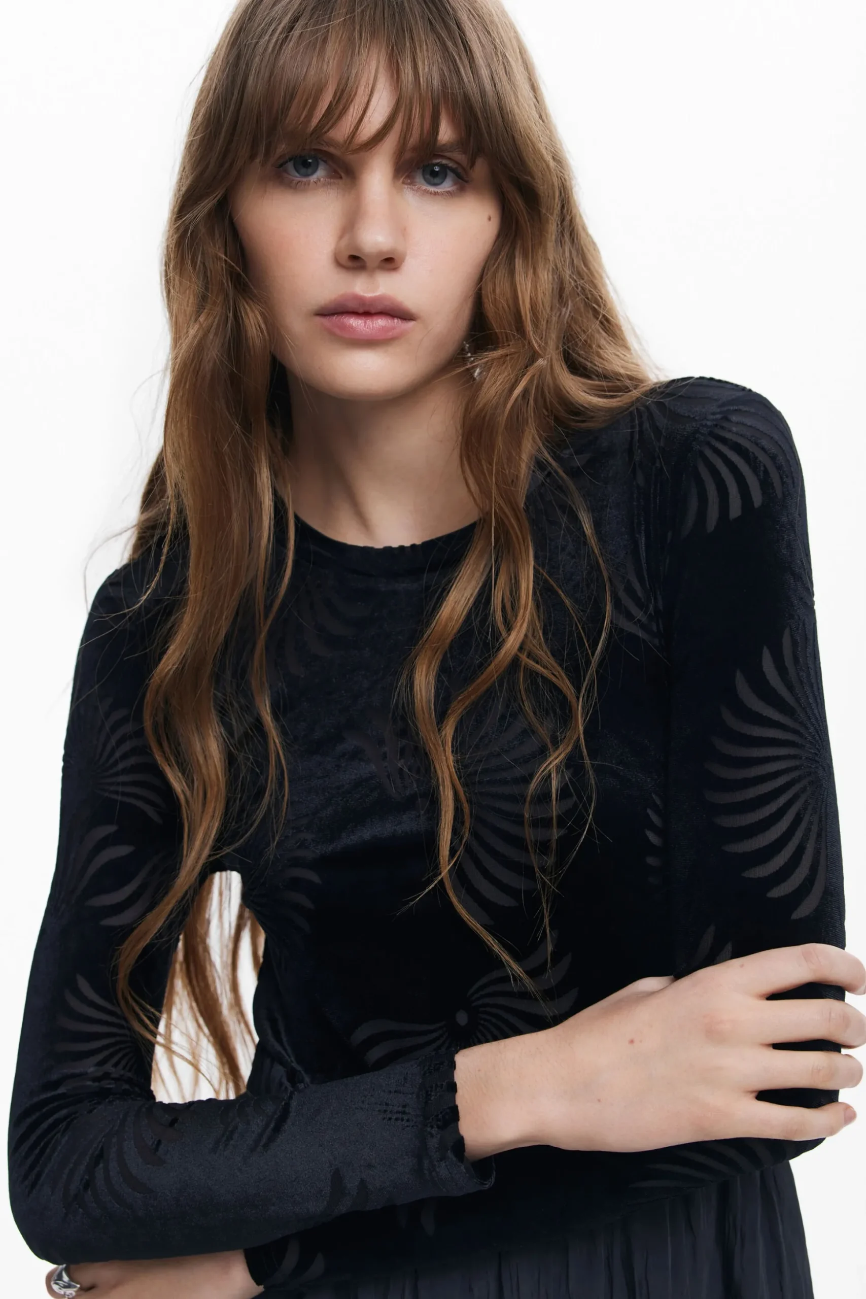 Vestido combinado estampado