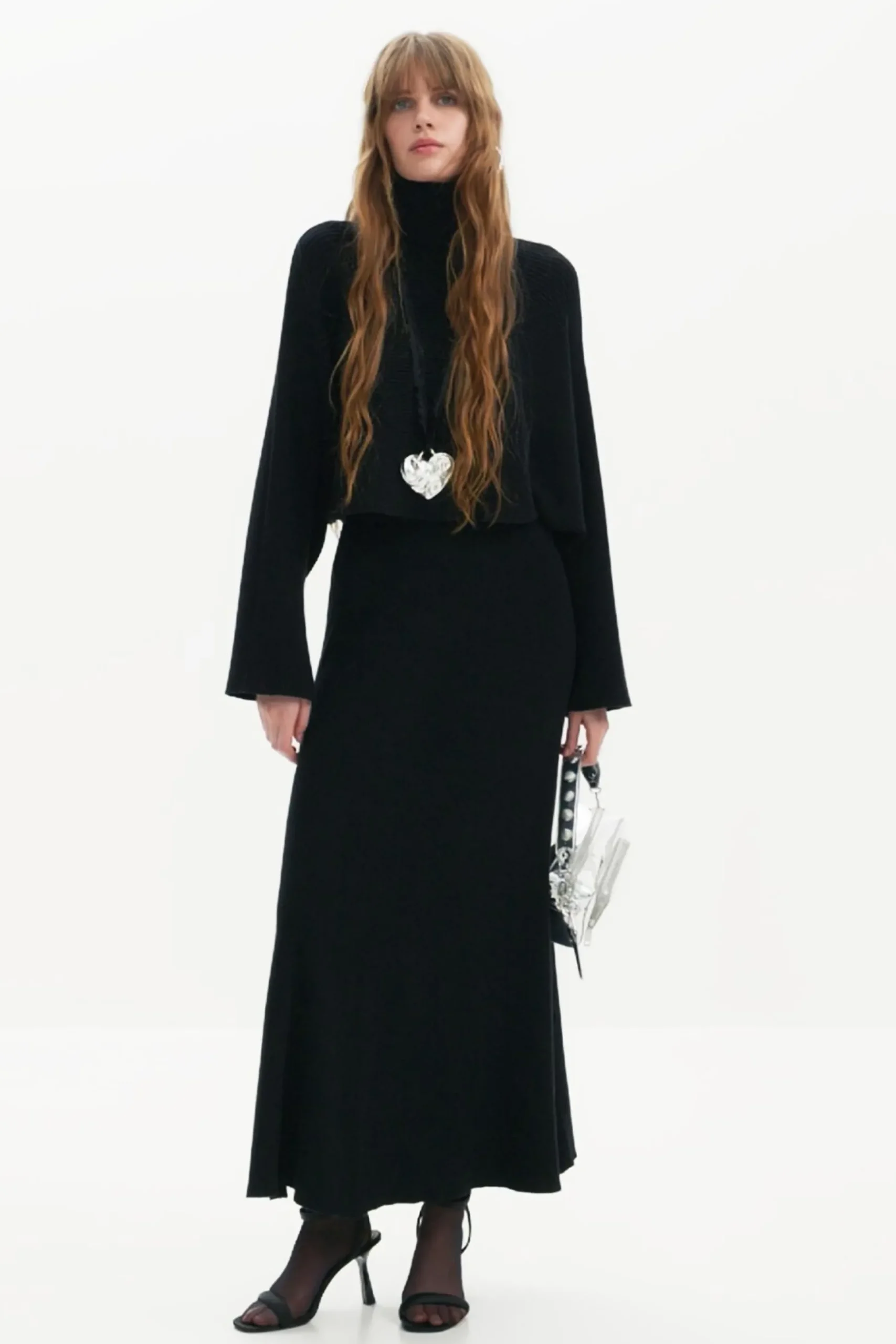Vestido combinado liso