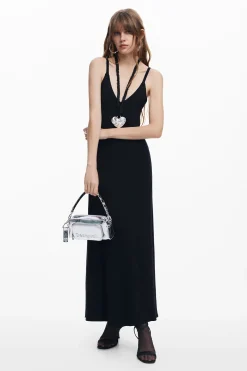 Vestido combinado liso
