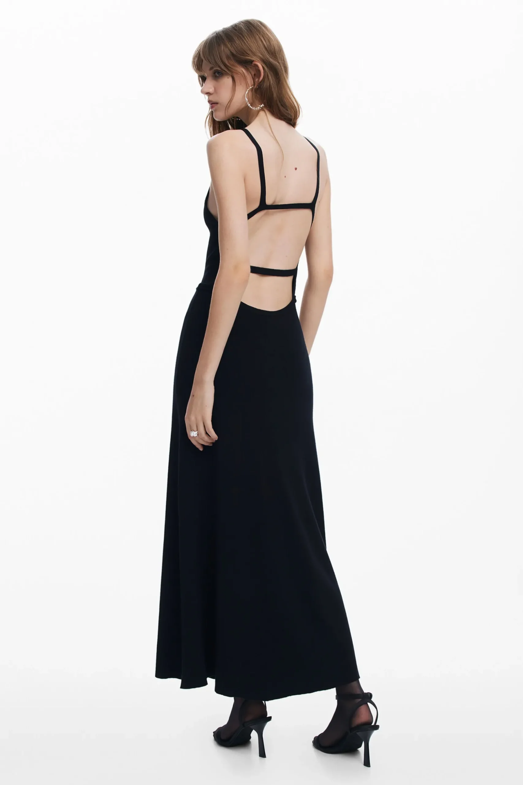 Vestido combinado liso