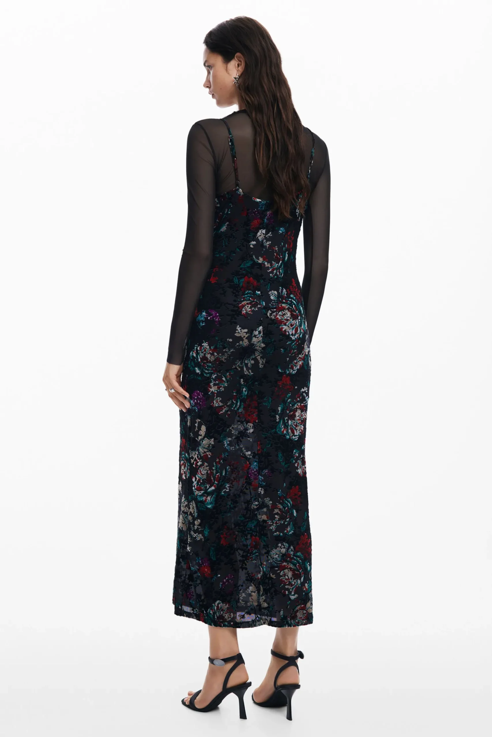 Vestido combinado mesh