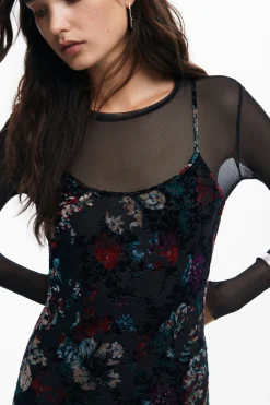 Vestido combinado mesh