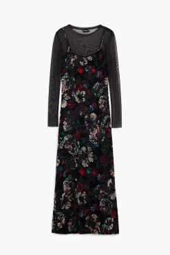 Vestido combinado mesh