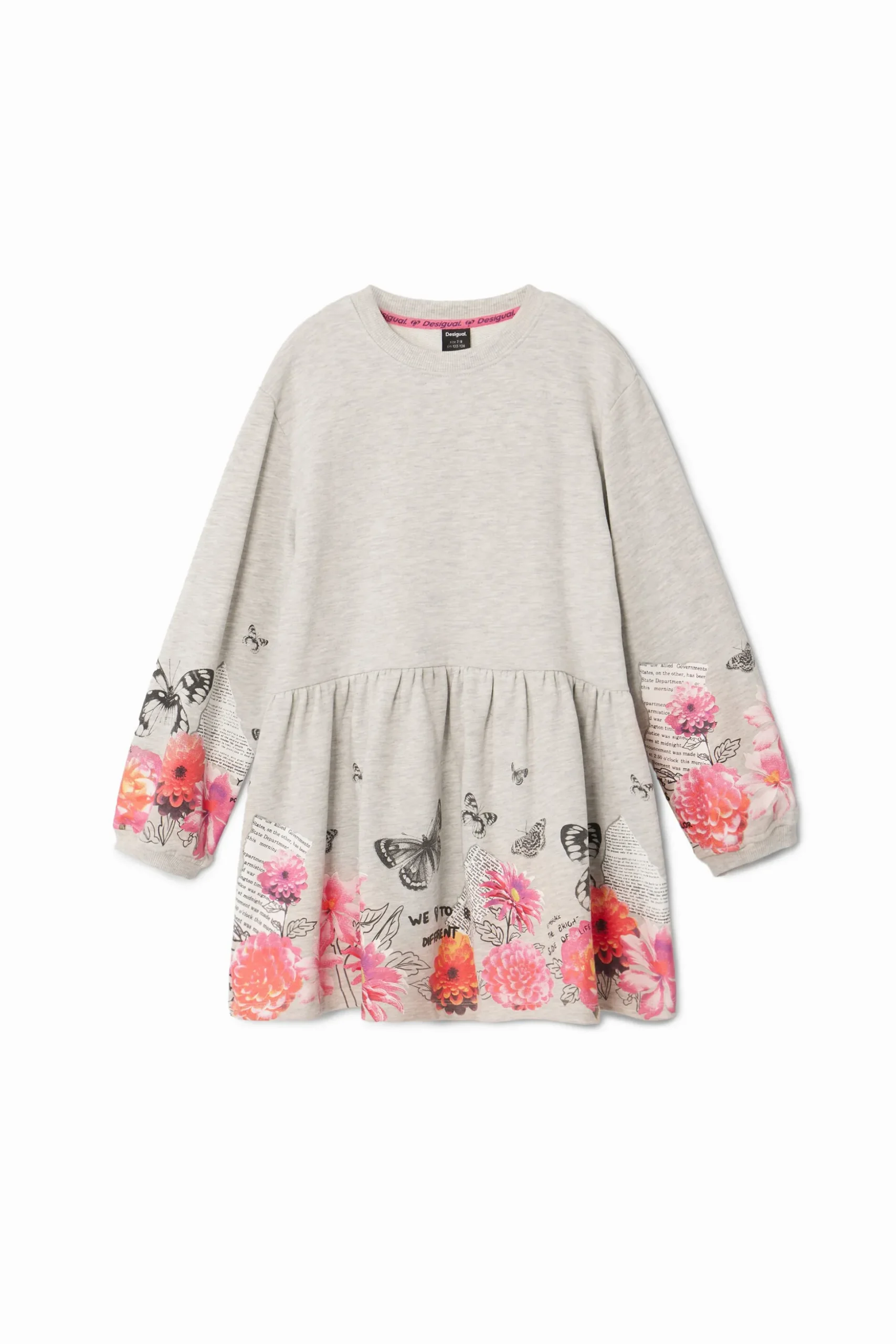 Vestido con mariposas y flores