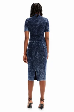 Vestido efecto denim