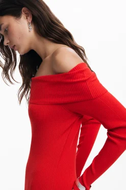Vestido escote bardot