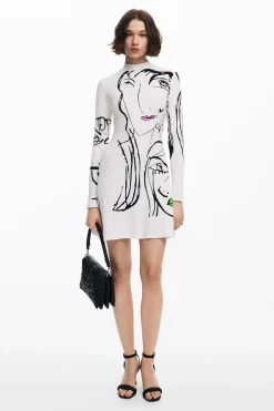 Vestido estampado caras