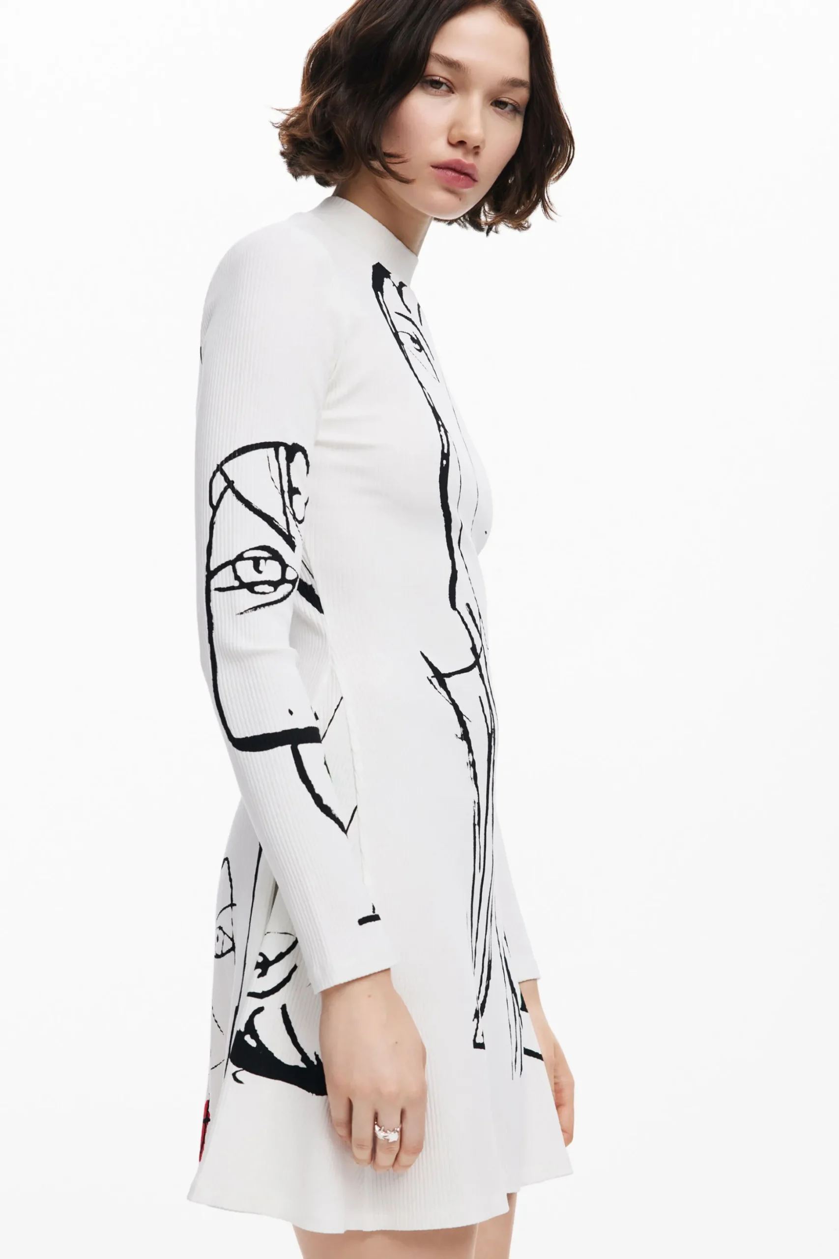 Vestido estampado caras