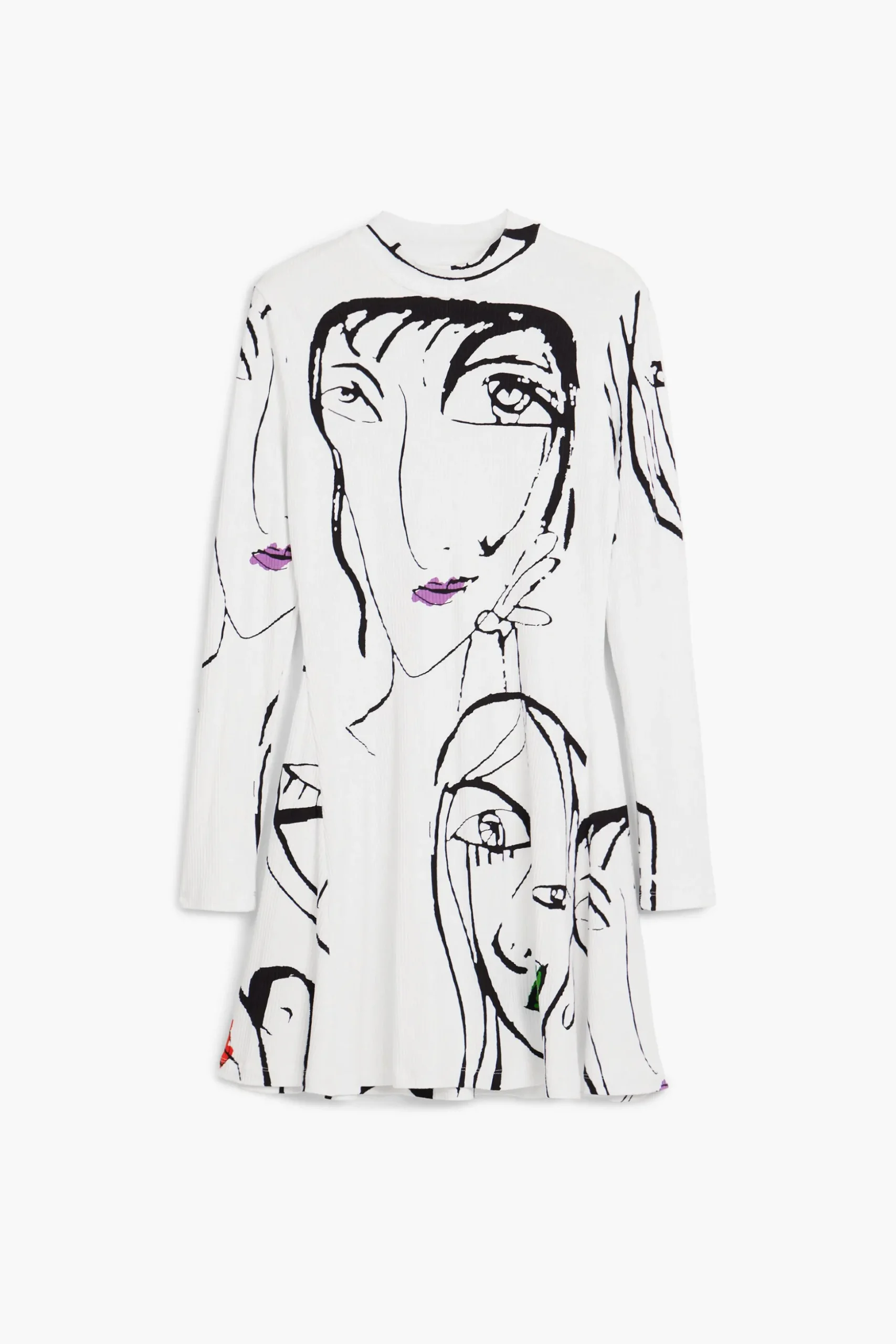 Vestido estampado caras
