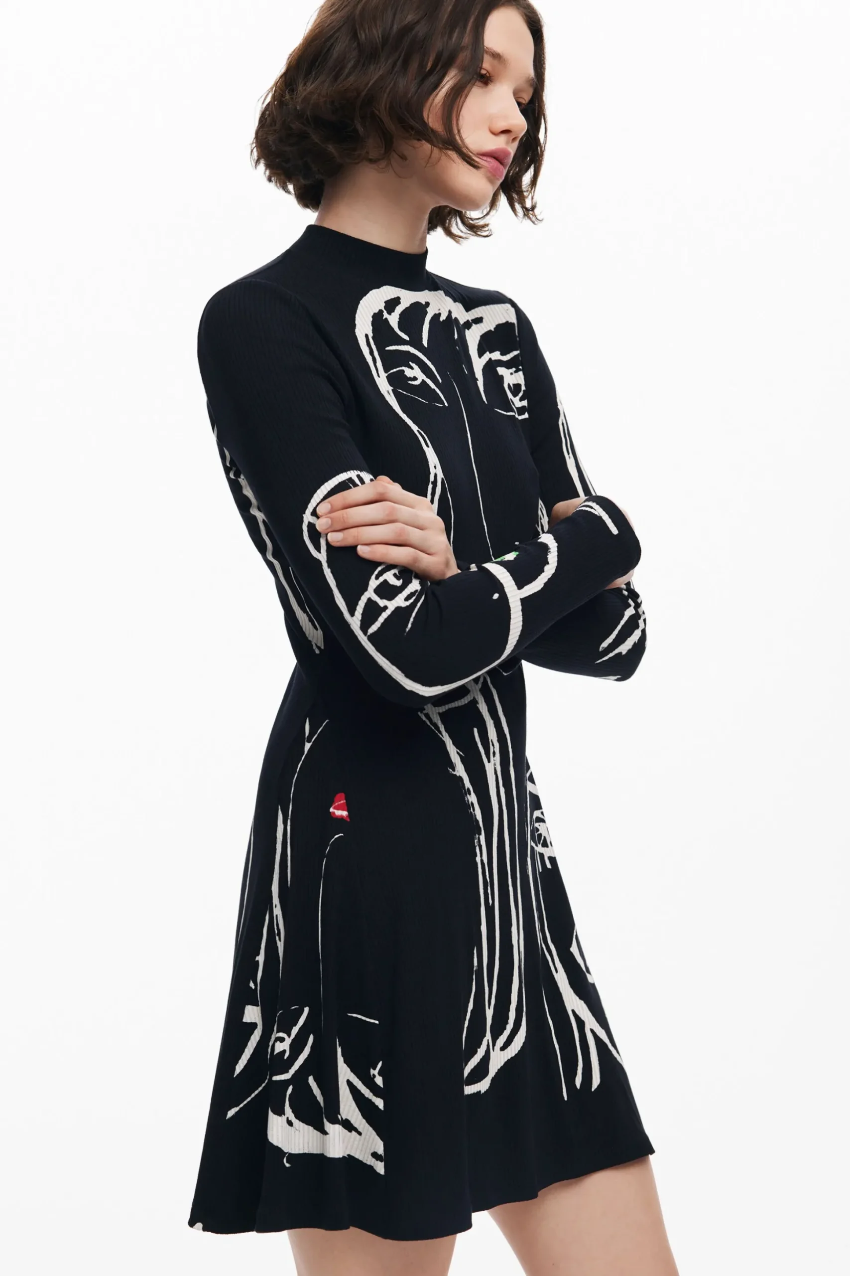 Vestido estampado caras