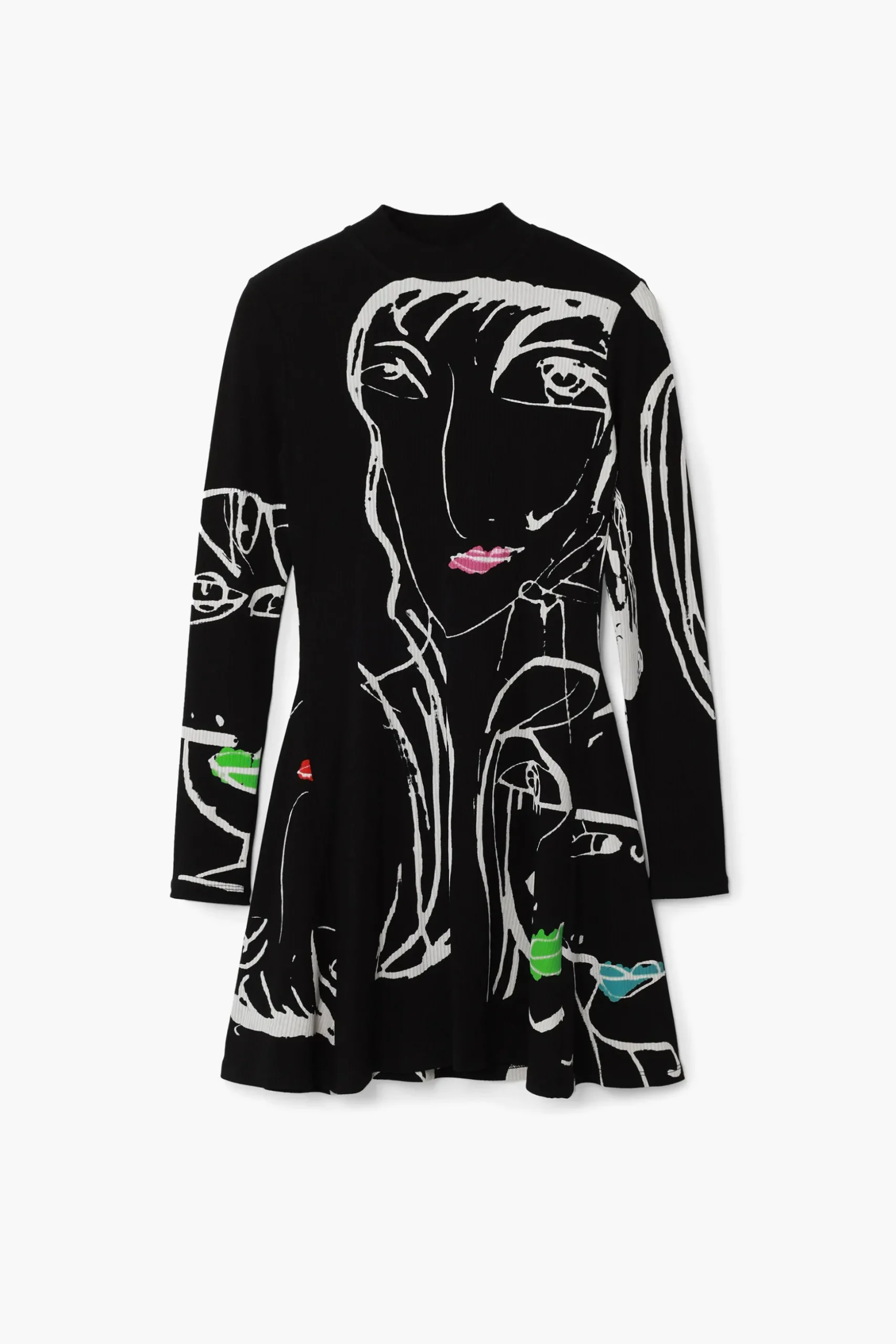 Vestido estampado caras