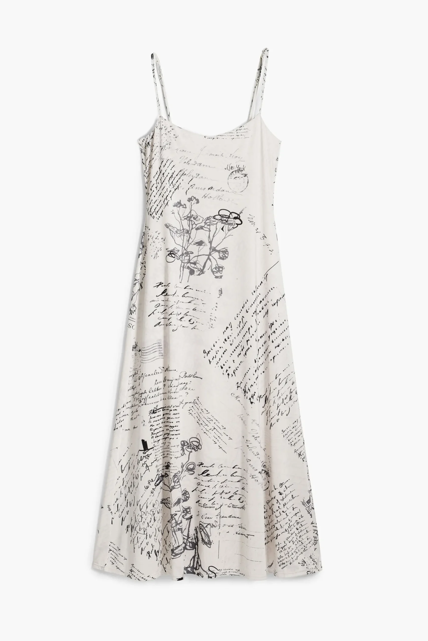 Vestido estampado periódico