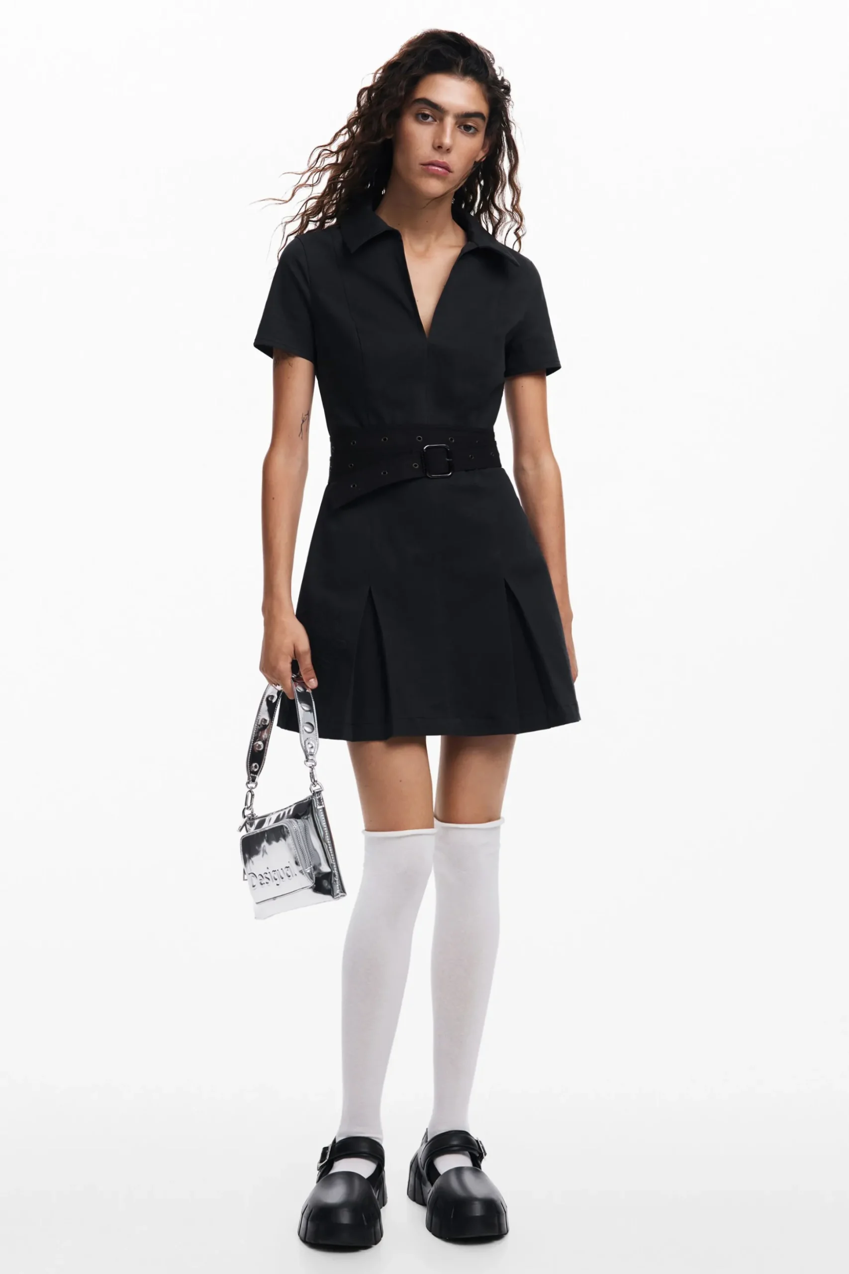 Vestido falda tablas