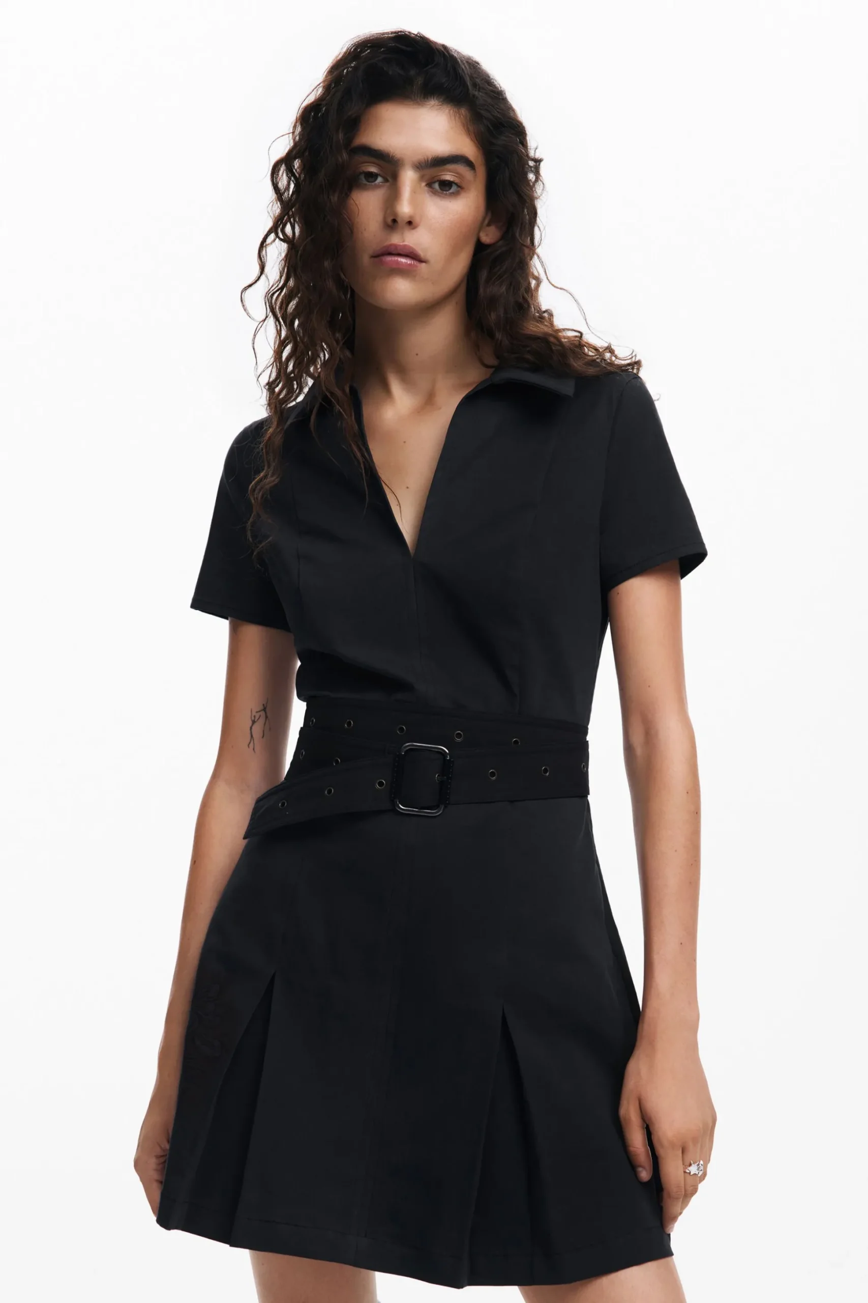 Vestido falda tablas