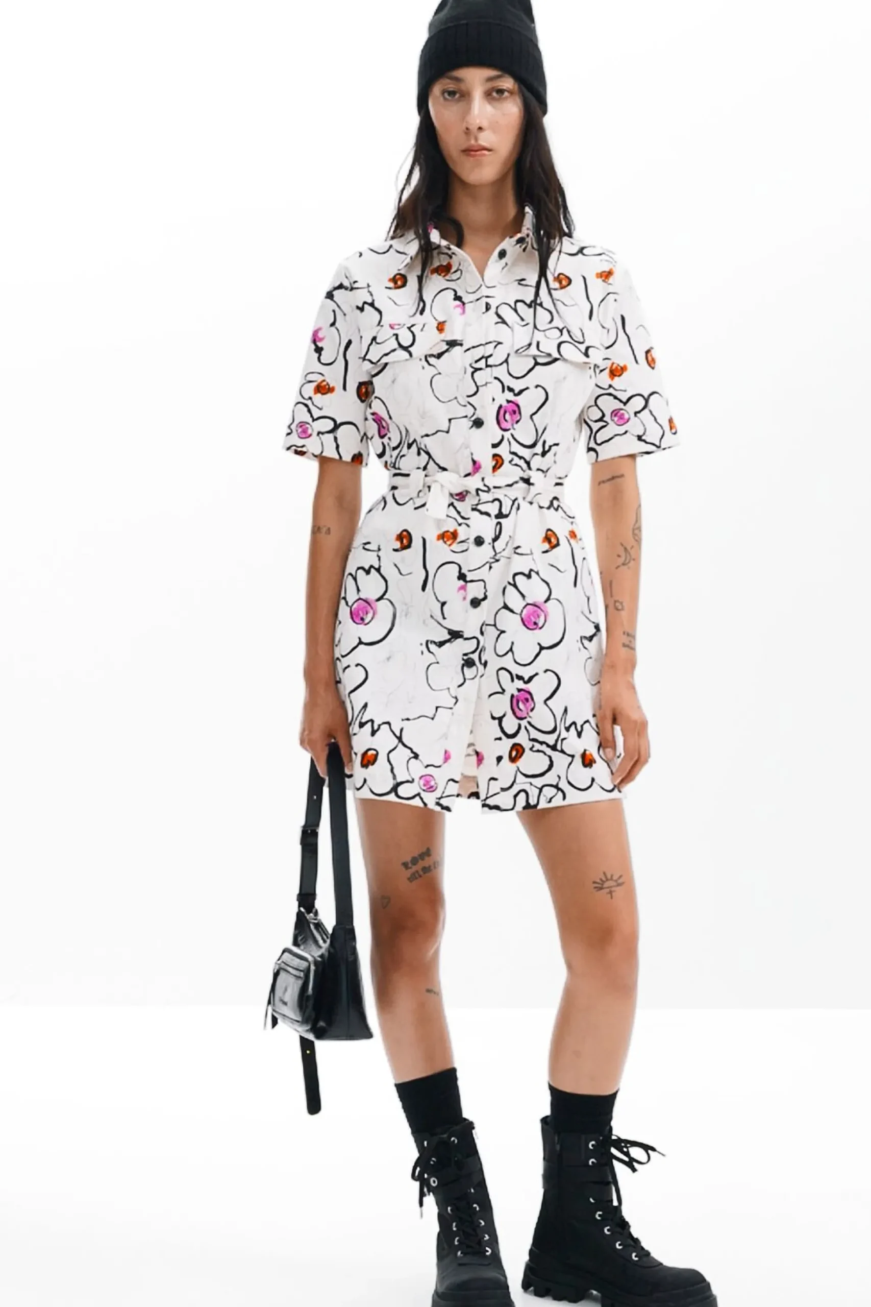 Vestido flores dibujadas
