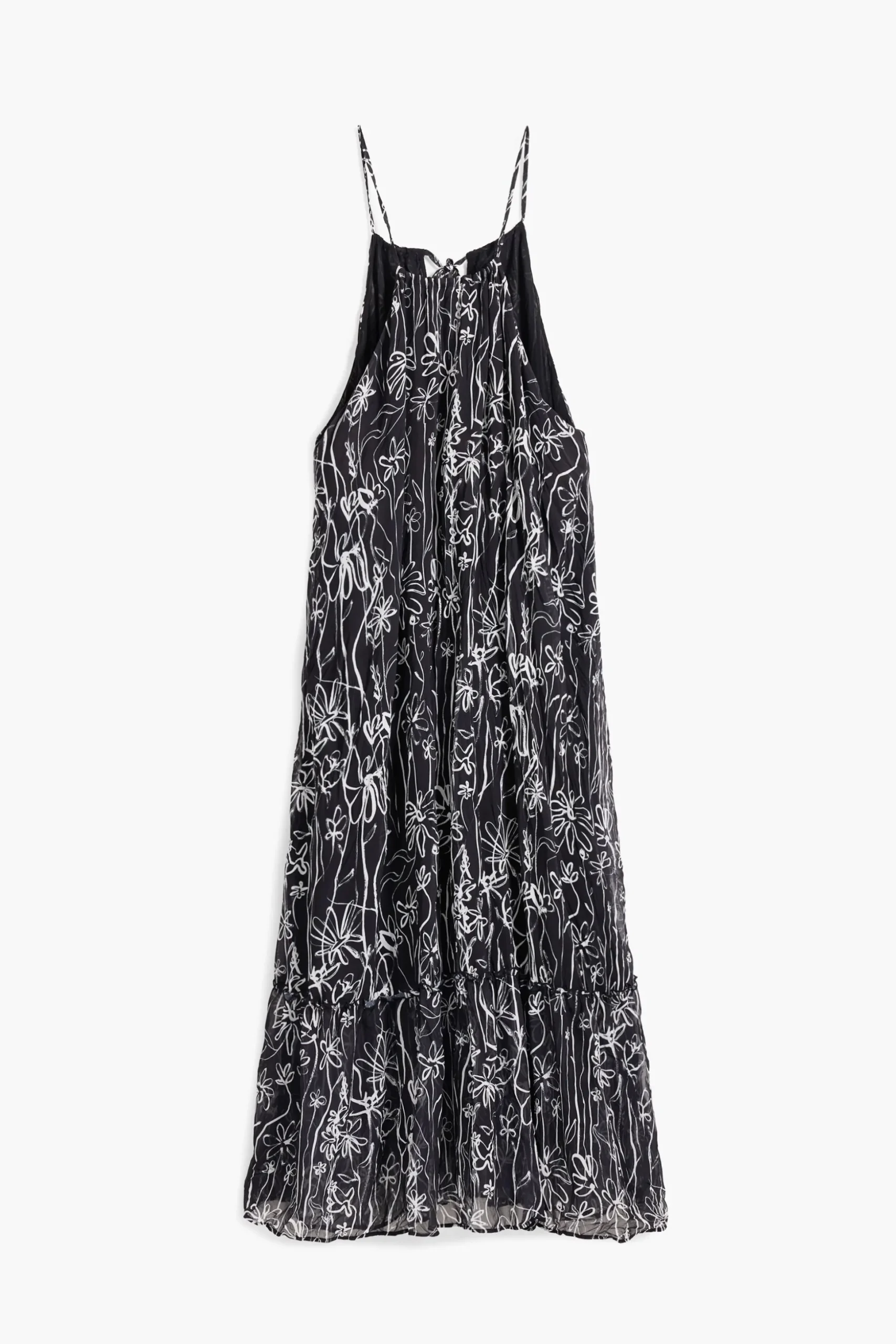 Vestido halter ilustraciones flores
