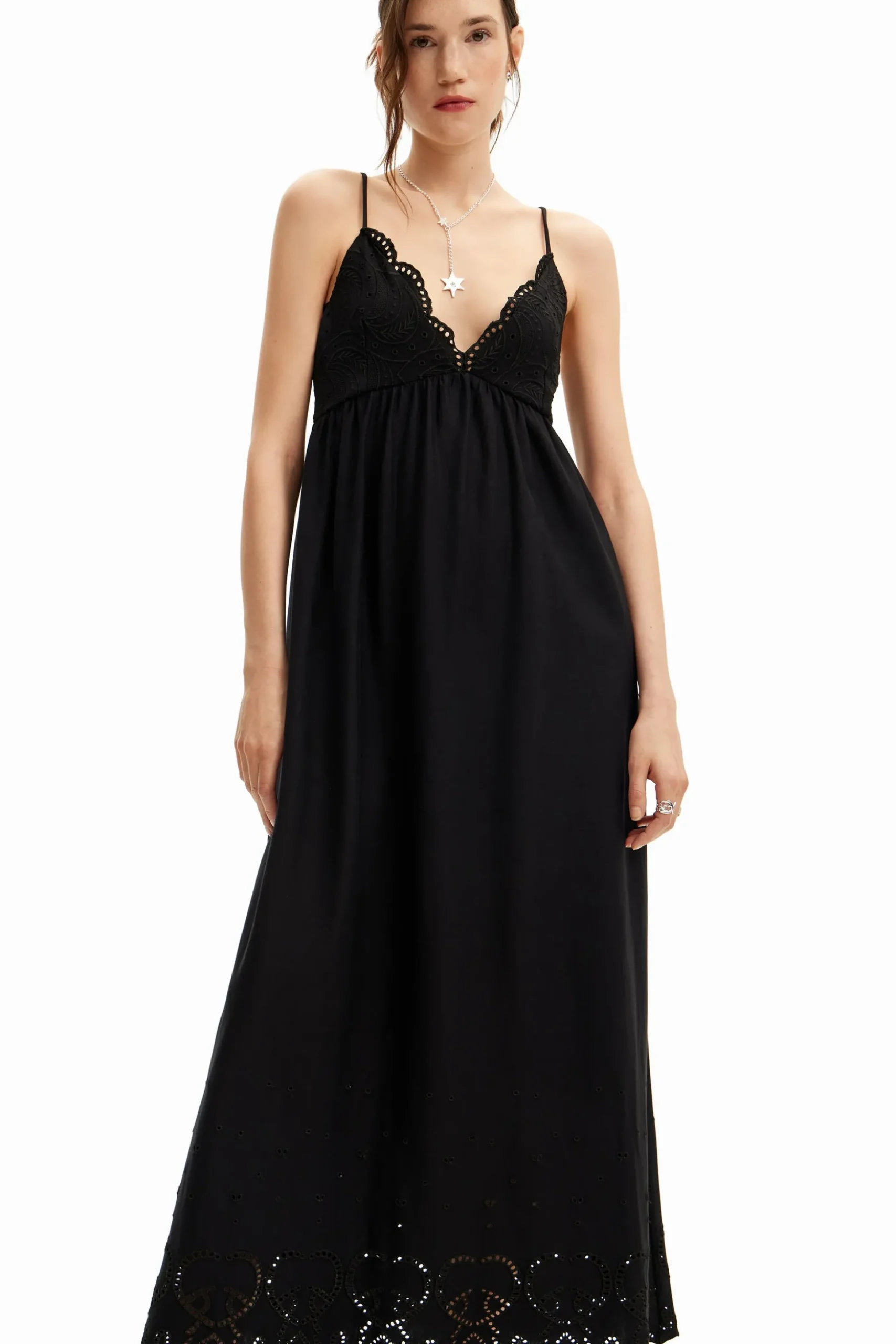 Vestido largo encaje