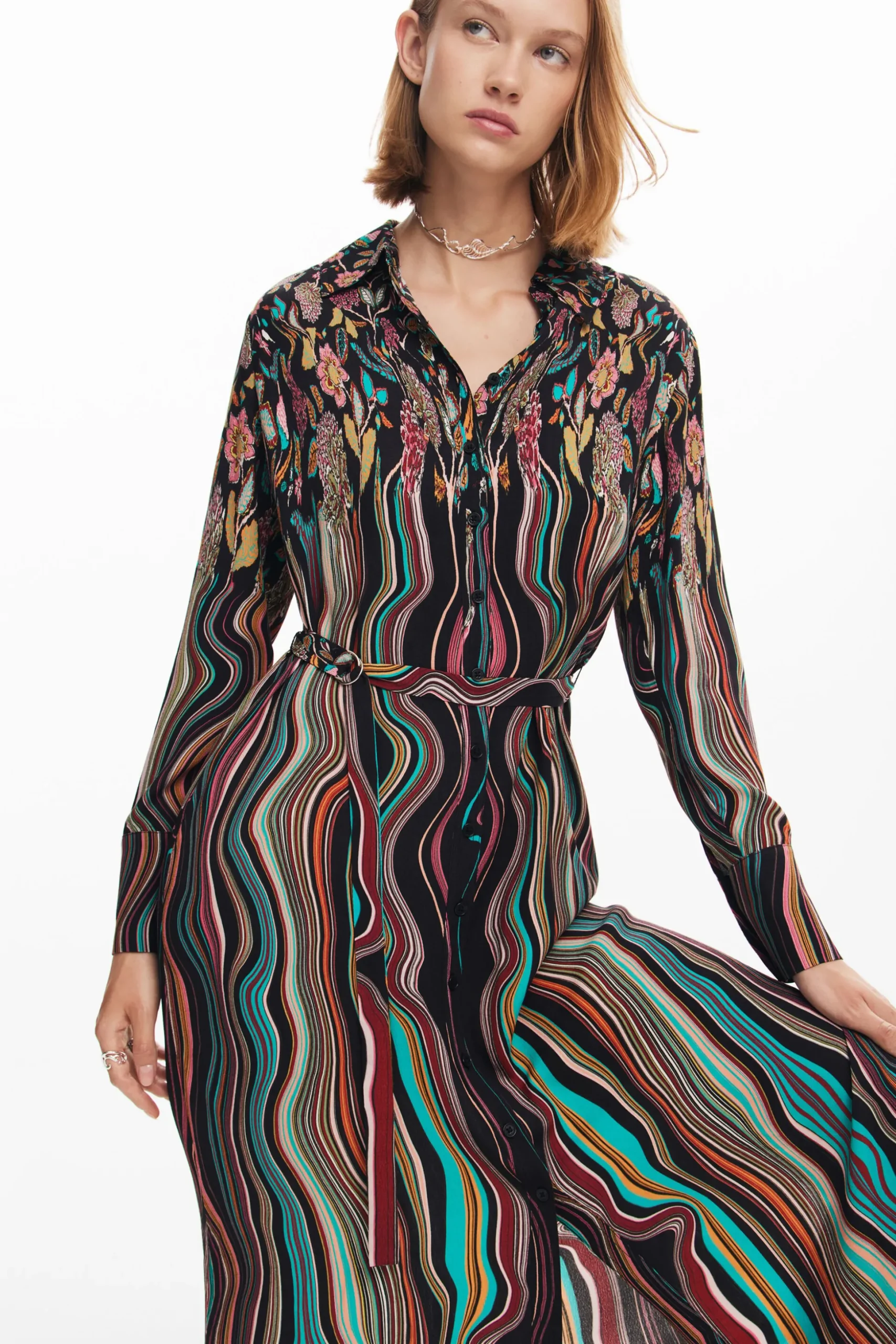 Vestido midi camisero