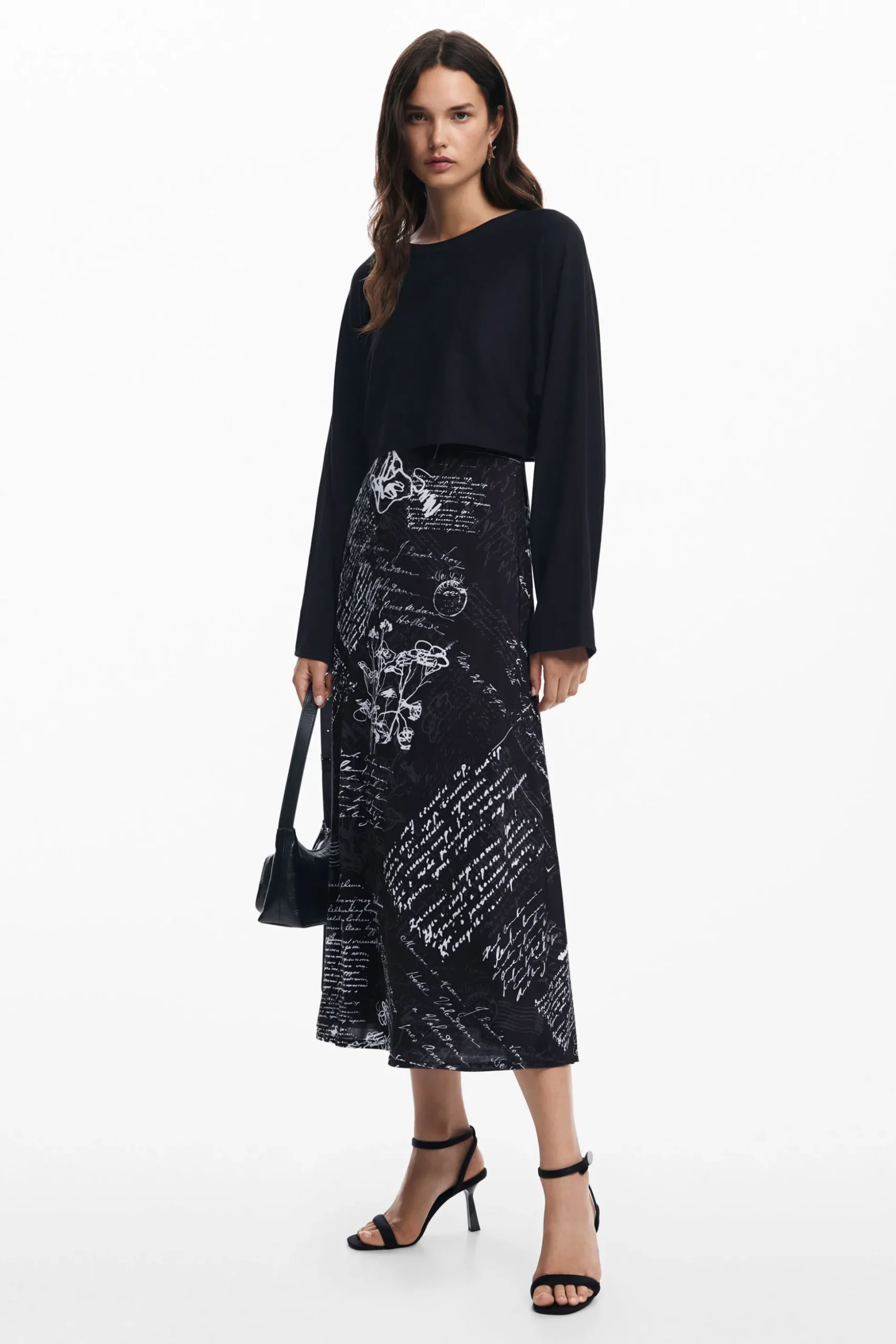 Vestido midi combinado