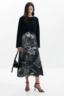 Vestido midi combinado