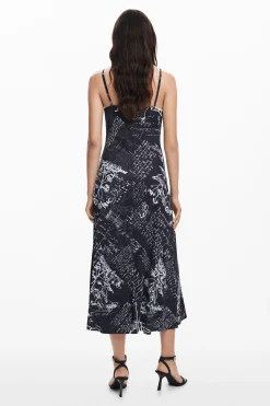 Vestido midi combinado