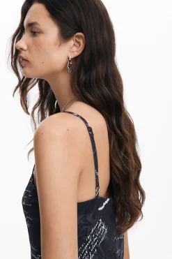Vestido midi combinado