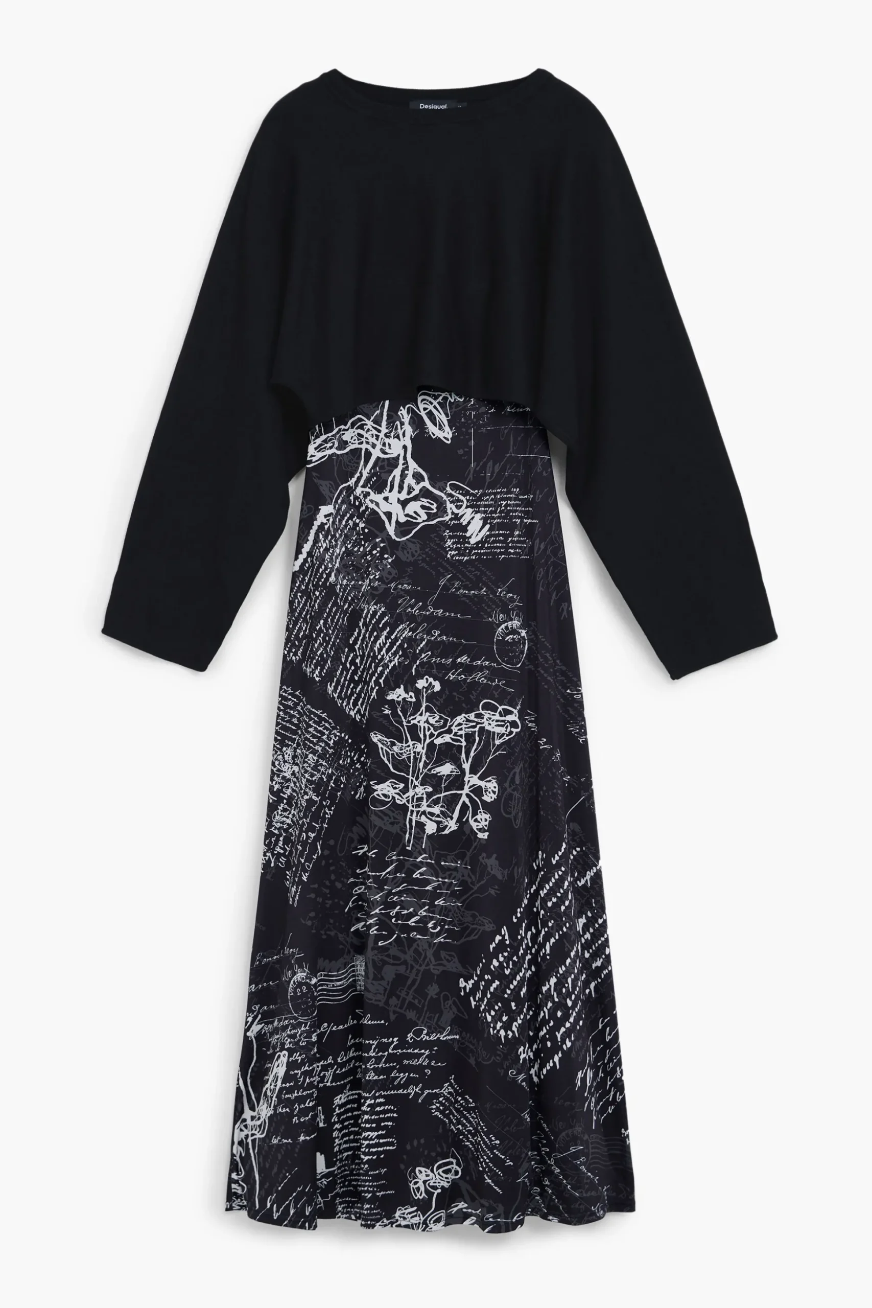 Vestido midi combinado