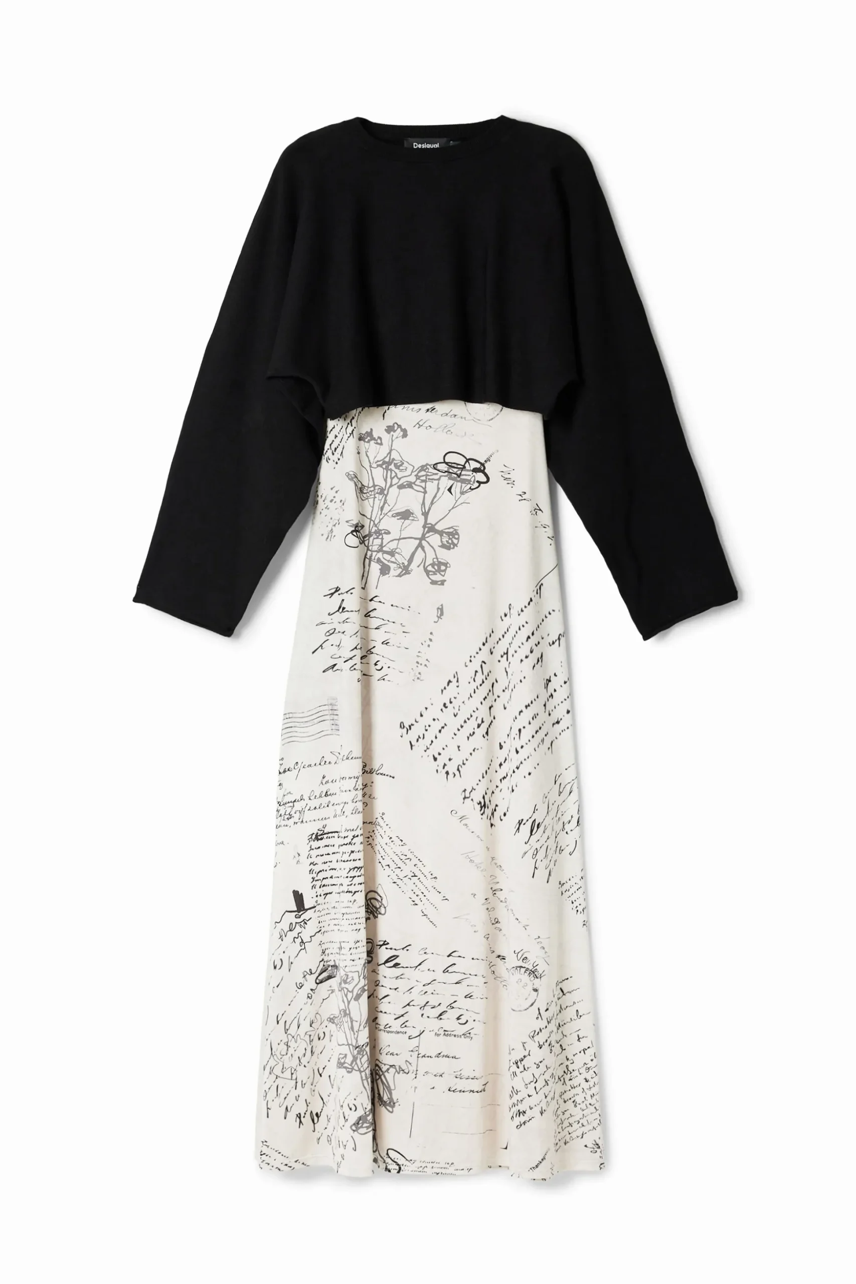 Vestido midi combinado