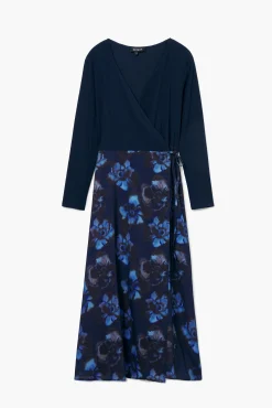 Vestido midi combinado
