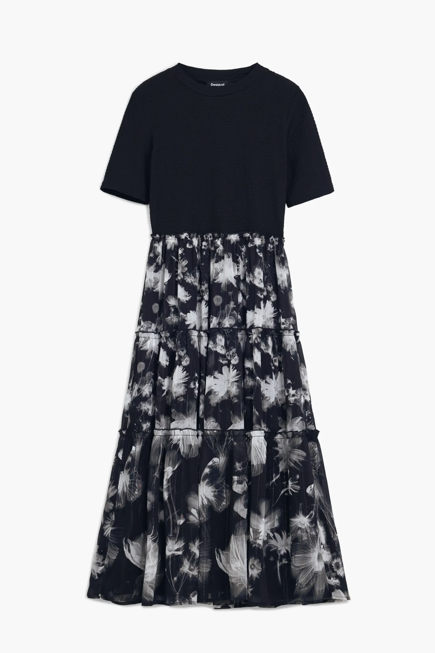 Vestido midi combinado
