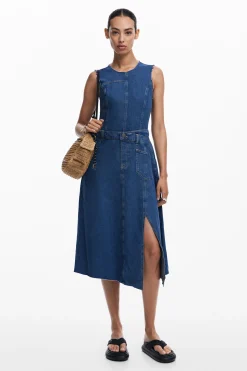 Vestido midi denim